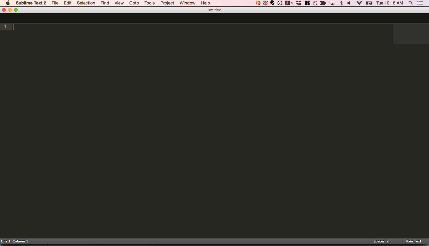 Sublime text editor screen