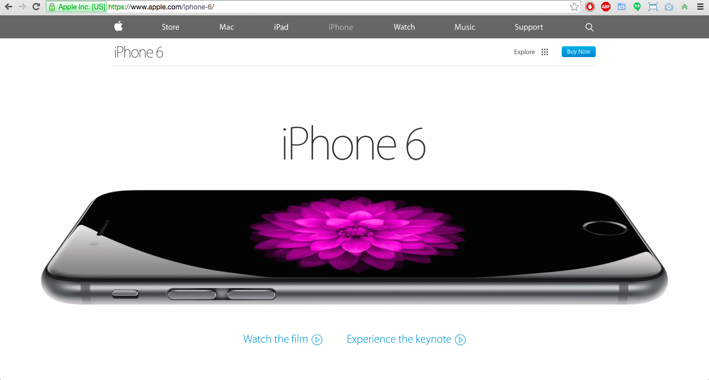 Apple homepage.